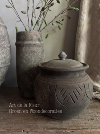 Houten pot carved Sitor Luksa Home Collection