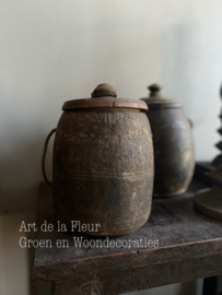 Nepalese pot met deksel  B 12 x 15 cm