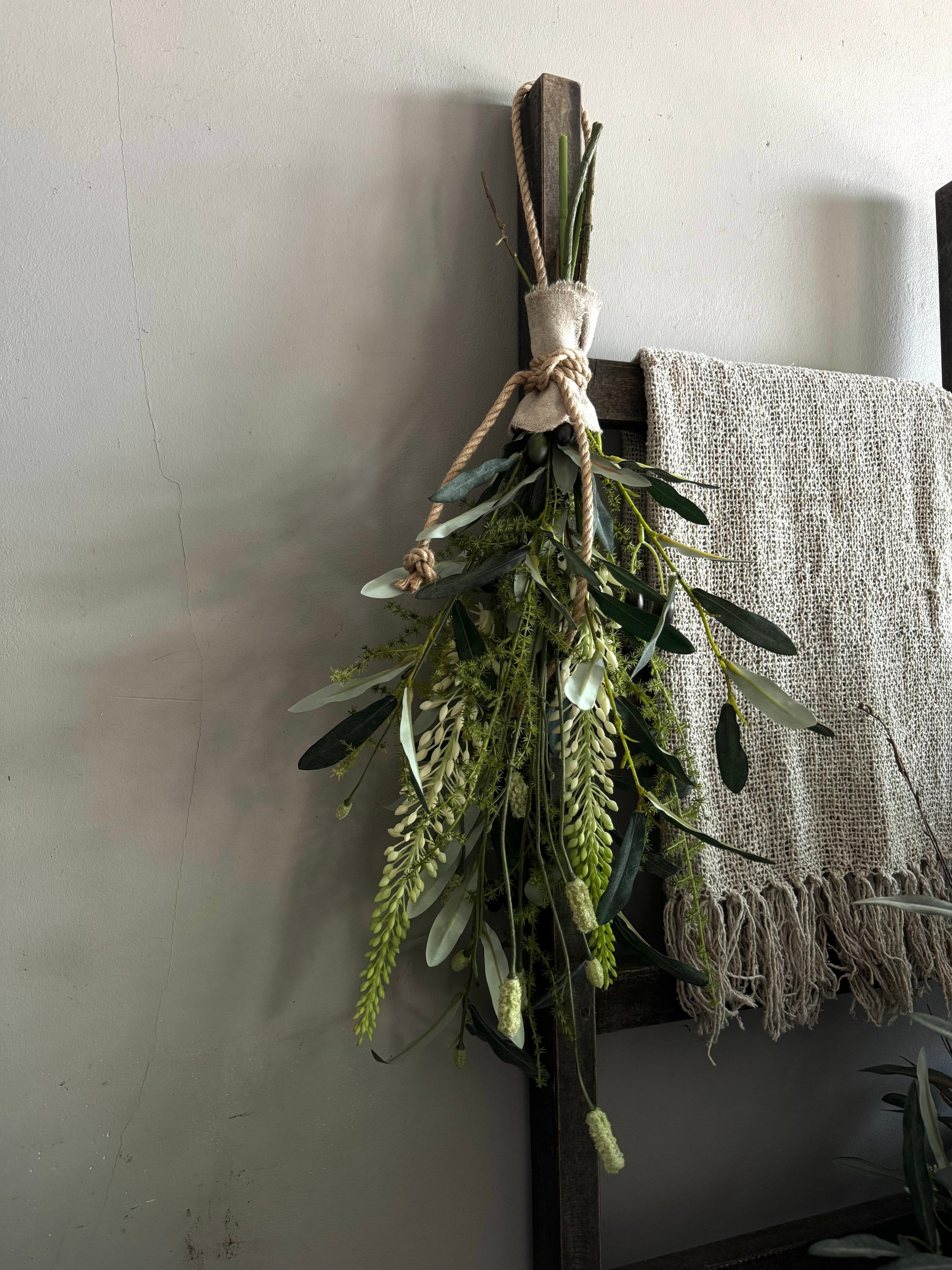 Kunst toef wit | groen met echte Berk
