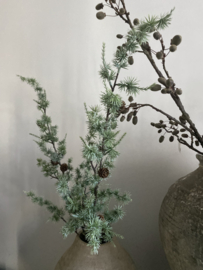 Larix spray grijs | groen 132 cm  kunst