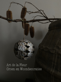 PTMD Xmas leavie rust iron ball open hanger L