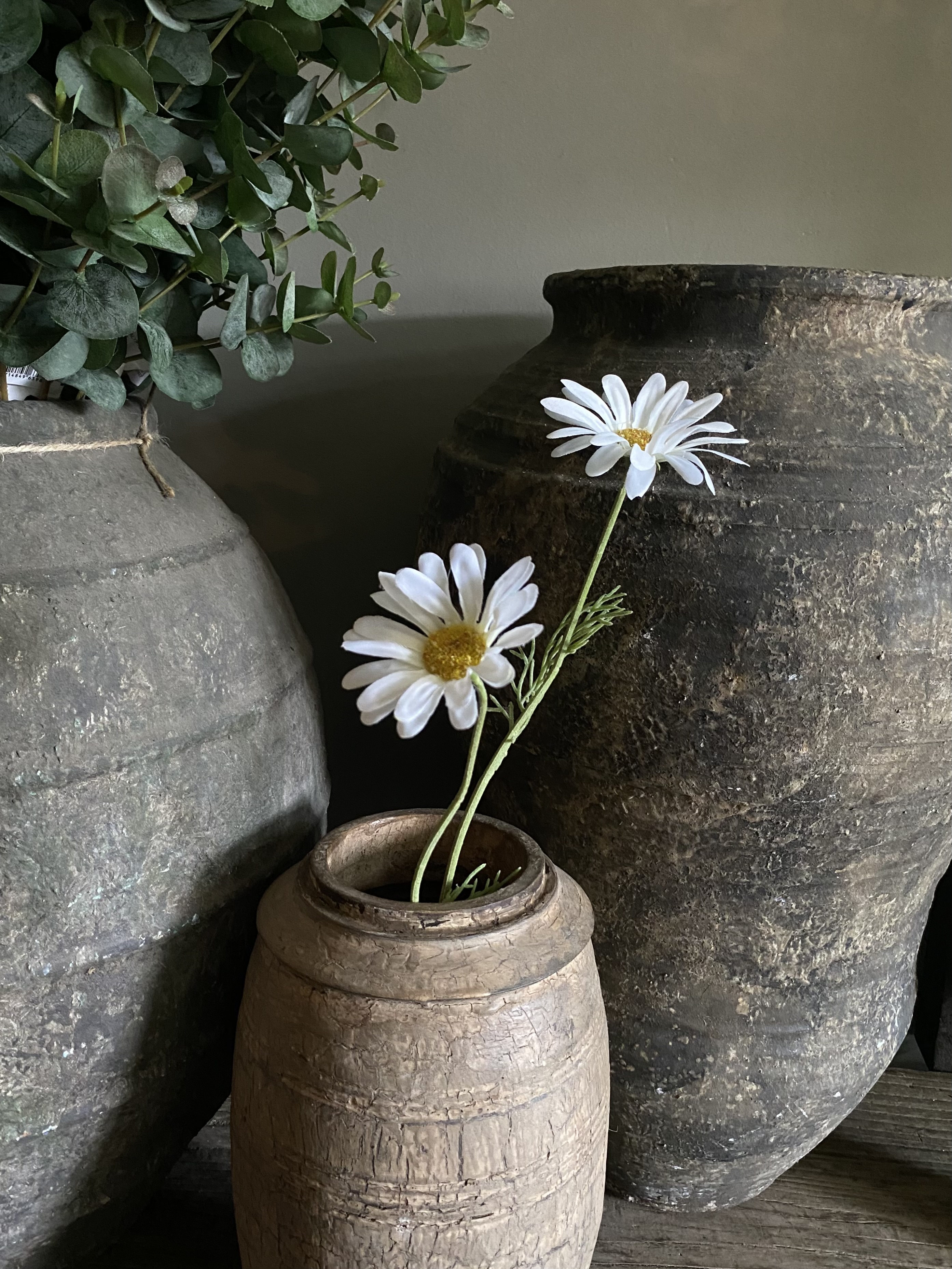 Madeliefje 56 cm twee bloemen op steel