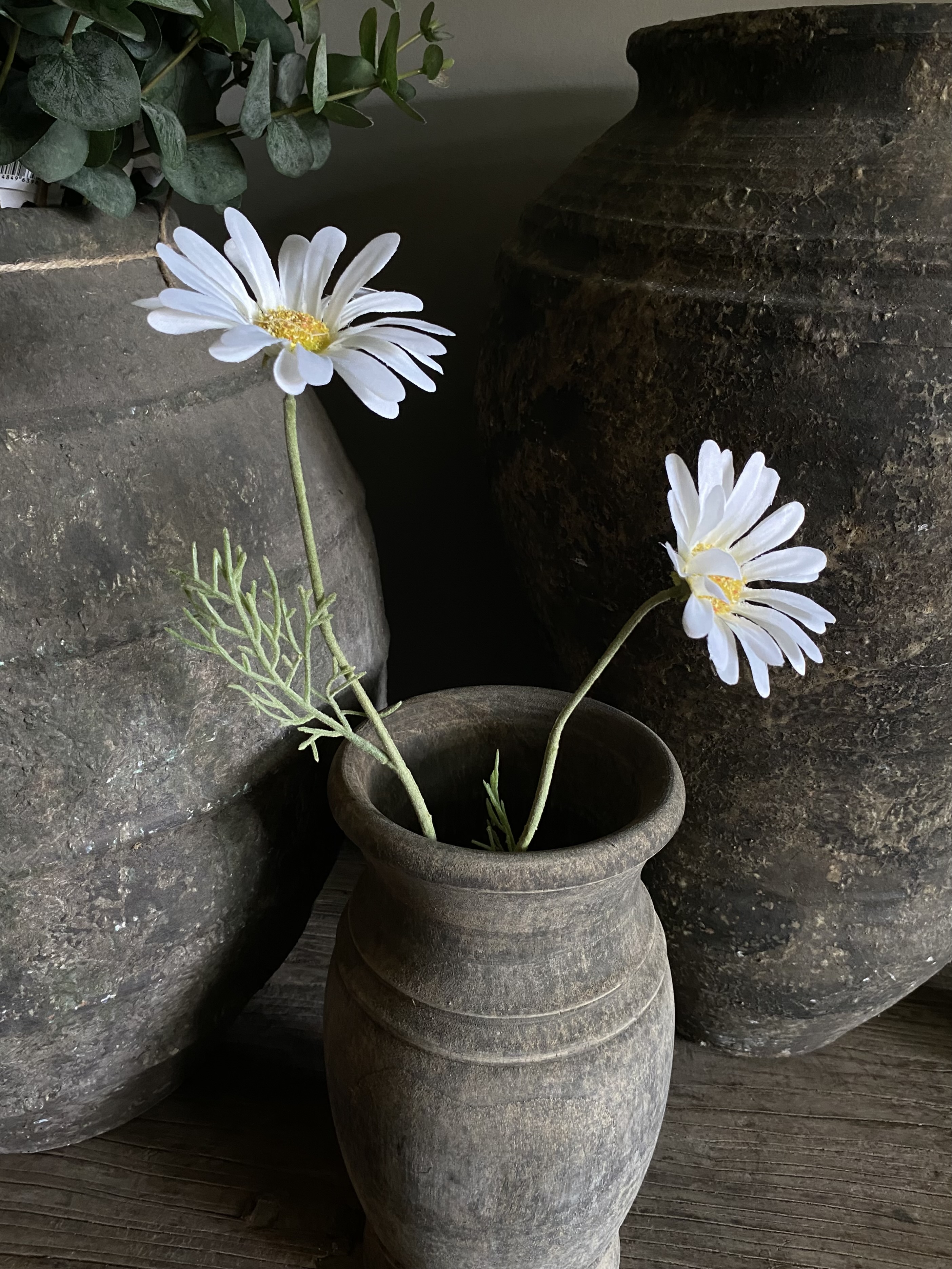 Madeliefje 56 cm twee bloemen op steel