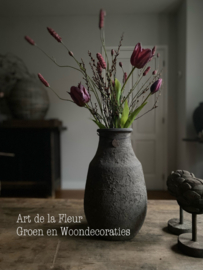 Franse kunst Tulpen ( 3 ) met Pimpernel ( 2 ) en Gagel Aubergine