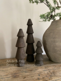 Massief houten boom donker hout 30 cm