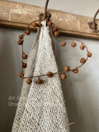 Kerst hanger roest hartje met belletjes  15 x 15!