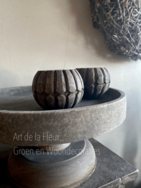 Houten Waxinehouder Buru Carve | Island Collection