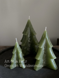 Tree Candle green L 16.5 x 10