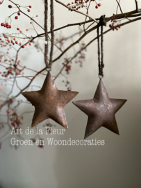 Metalen ster met touw  10 cm
