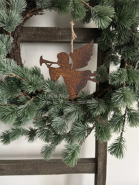 Hanger | Kerst engel hanger 13 cm roest