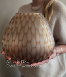 PTMD Vase | Tealight Brown Handcut solid glass