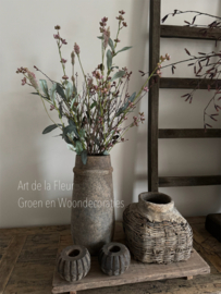 Basis kunst boeket Olijf , Ptilotus en Eucalyptusbes en Gagel  bes