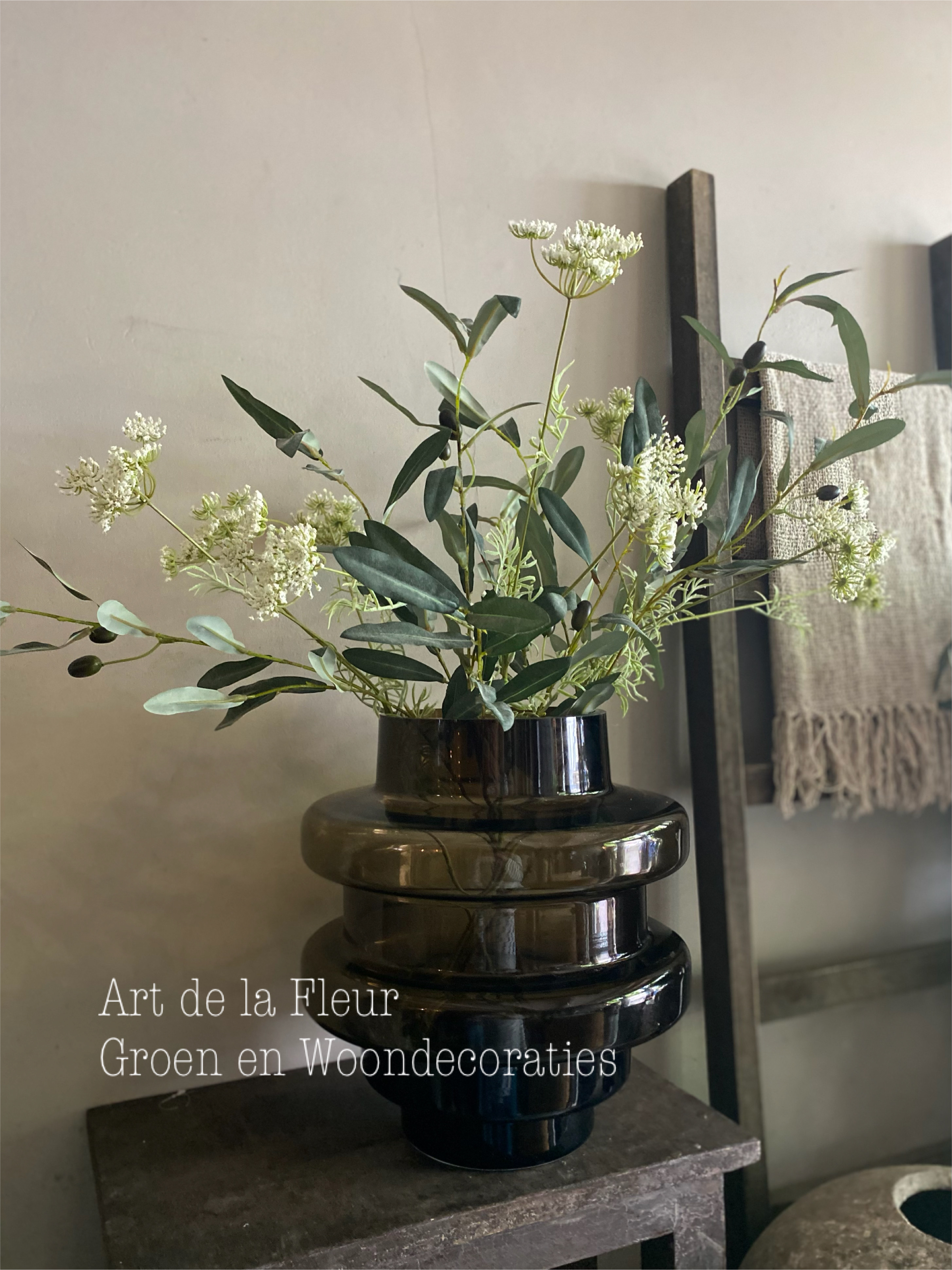 Kunstboeket subtiel incl vaas