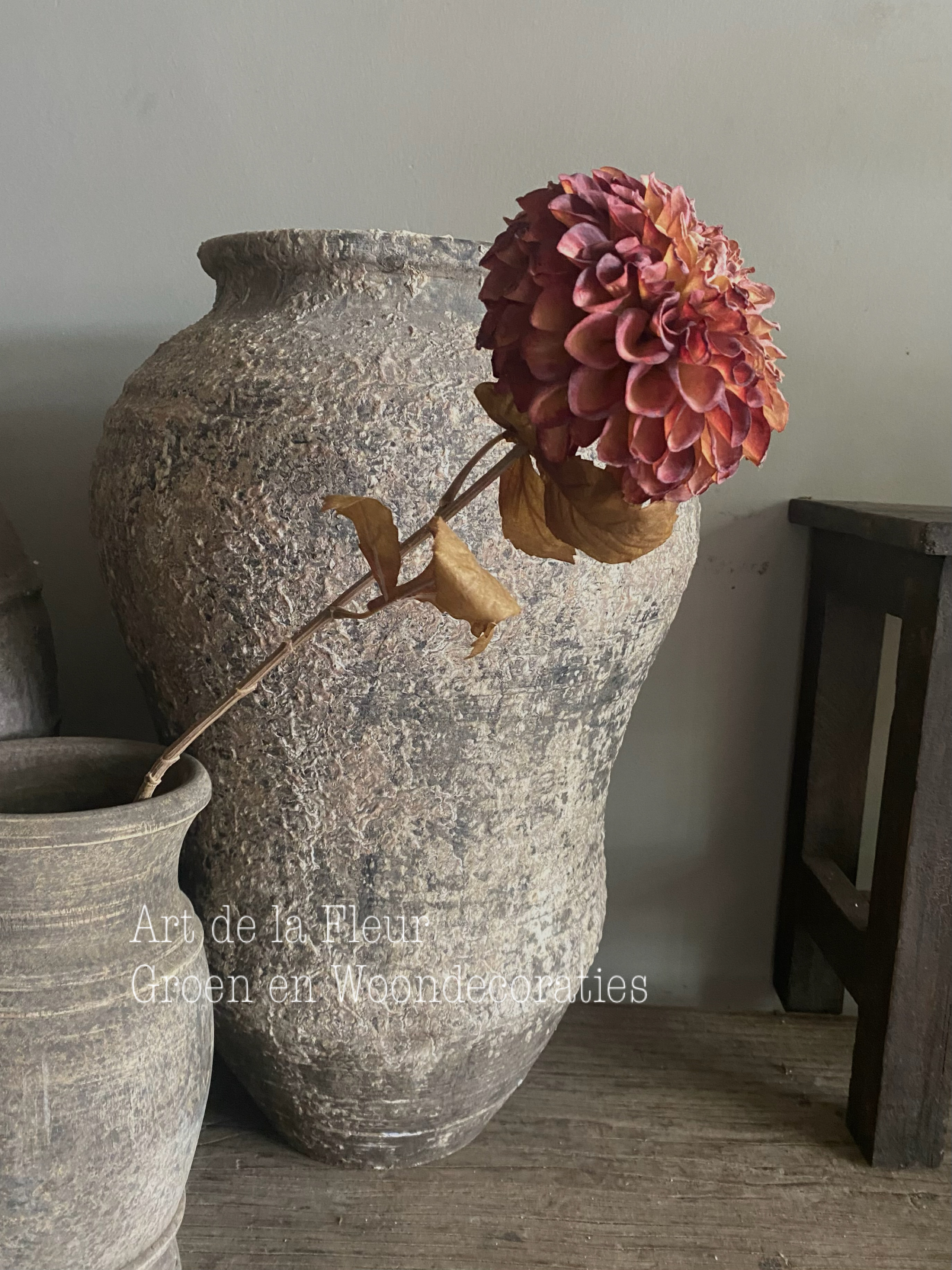 Dahlia Dried look Antique Brown 74 cm