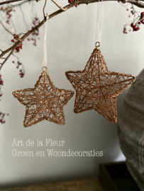 Brown iron wire star M 15 cm