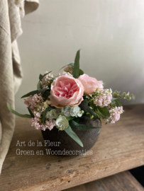 Tafel Boeketje | Kunst boeketje Roze met Pioenrozen zonder pot