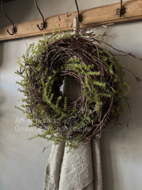 Krans ong 35 cm met kunst Asparagus
