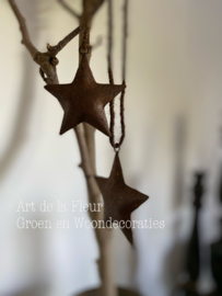 Metalen ster met touw  10 cm