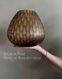 PTMD Vase | Tealight Brown Handcut solid glass
