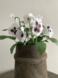 Kunst viooltje 3 bloemen op een steel 35 cm