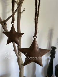Metalen ster met touw 15 cm
