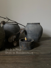 Sleets houten bakje voor bijv led kaarsje 10 x 10