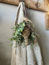 Toefje klein | Met houten klosje en kunst Eucalyptus