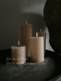 Led stompkaars rustiek Toffee 7.5 x 8 cm kleinste maat