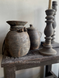 Nepalese pot met deksel  C 16 x 22 cm