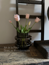 Real touch kunst Tulpen Soft Pink 5 stuks 45 cm