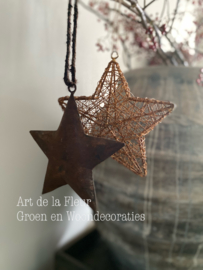 Brown iron wire star L  18.5 cm