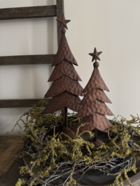 Kerstboom bruin metaal maat M 45 cm hoog