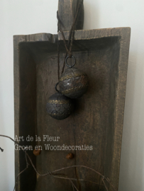 Houten | metaal beslag bal aan touw