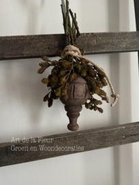 Toefje | Kunst groen met sleets klosje M