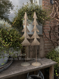 Zinken boompje op voetje mt L 52 cm / mat