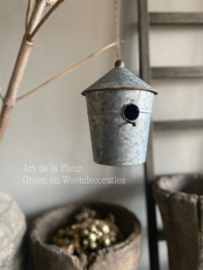Vogelhuisje Zink S  10 x 10 x 15 met ophang kettinkje