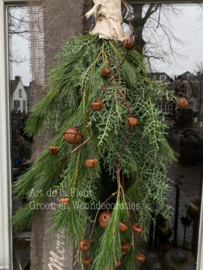 Kerst toef ong 60 cm Cypresse en Pinus En belletjes
