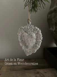 Xmas Divaa grey aluminium ornament heart ant zink