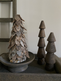 Set van twee massief houten boompjes met sieraad