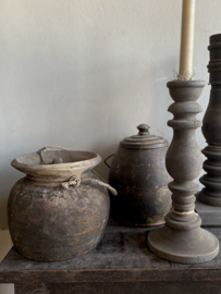 Nepalese pot met deksel  D 17 x 16 cm