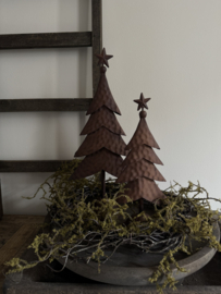 Kerstboom bruin metaal maat M 45 cm hoog