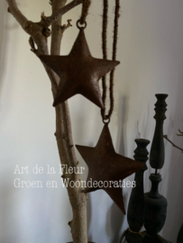 Metalen ster met touw 12 cm