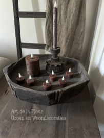 Home Society | Led tealight Recharge set van 6 Dark Brown