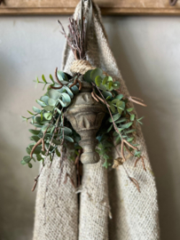 Toefje klein | Met houten klosje en kunst Eucalyptus
