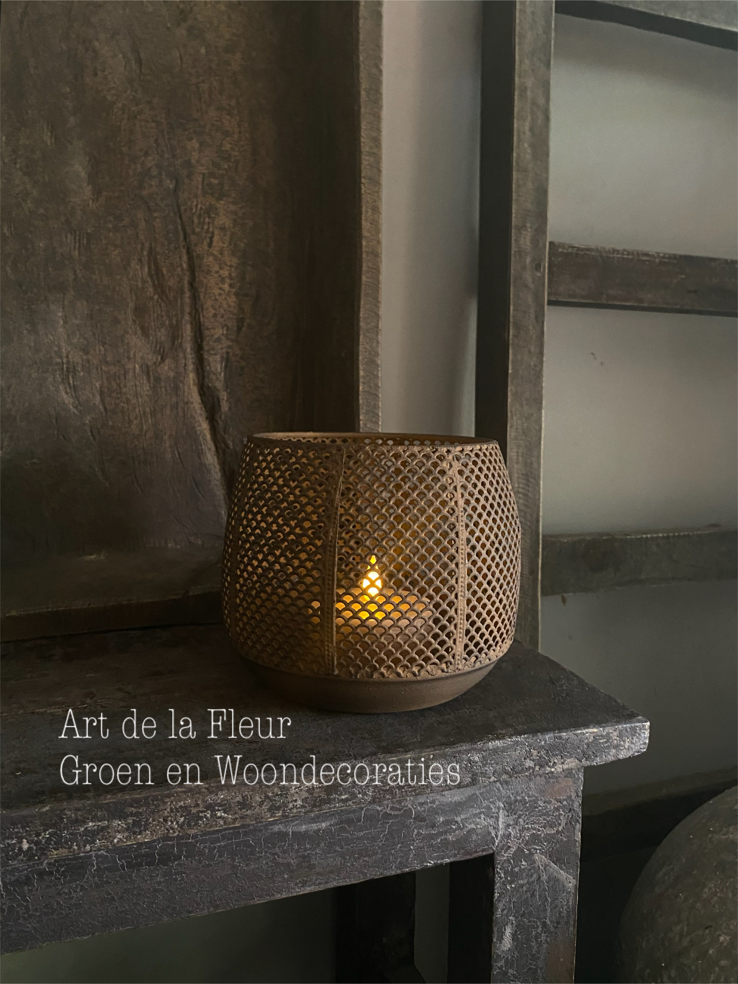 Windlicht roest 16 x 16 x 13