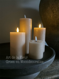 Led stompkaars rustiek Toffee 7.5 x 12 cm een na kleinste maat