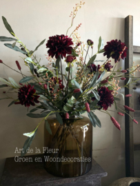 Kunst boeket Dahlia Bordeaux excl vaas