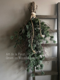 Larix toef Real touch 90 cm afgewerkt met Berk en touw