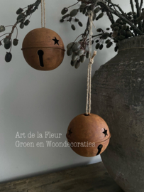 Kerstbel L roest 12 cm doorsnede