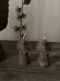 Kaarsje Kerst engel Bruin 7.5 x 5 x 4